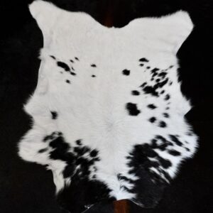 White on Black  - A Thick Winter Coat - A Beautiful Friesian Calfskin Rug