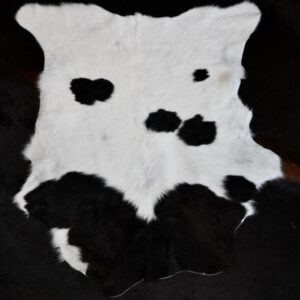 Super Soft  - A Beautiful Black & White Friesian Calfskin Rug