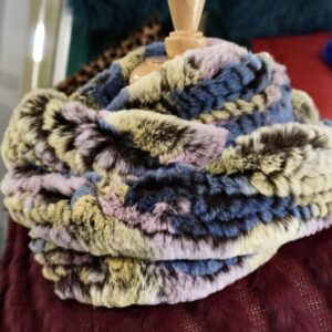 Soft Tones - A Beautiful Rex Rabbit Fur Infinity Scarf