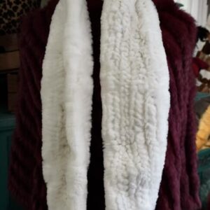 Snow White & Beautiful - A Stunning Rex Rabbit Fur Infinity Scarf