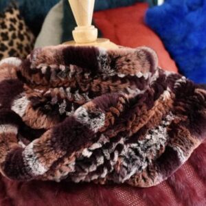 Rich Autumn Tones - A Wonderful Rex Rabbit Fur Infinity Scarf
