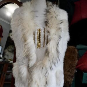 A Superb Rabbit Fur Vest with the most Wonderful Tanuki Trim