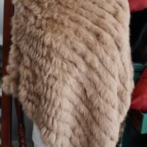Warm Caramel Tones - A Beautiful Lightweight & Warm Rabbit Fur Poncho