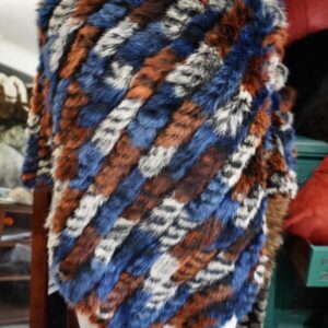 Vibrant Winter Tones - A Beautiful Lightweight & Warm Rabbit Fur Poncho
