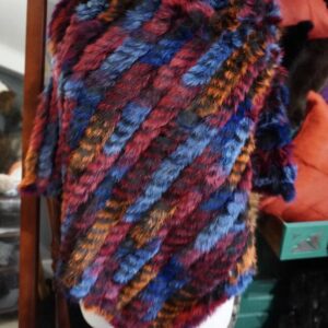 Warm Vibrant Tones - A Beautiful Rabbit Fur Poncho