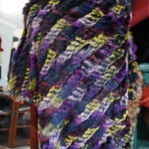 Splashes of Purple -  Brighten Your Winter - A Beautiful Rabbit Fur Poncho