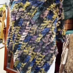Warm Winter Tones - A Beautiful Rabbit Fur Poncho