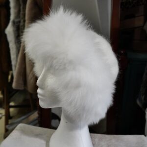 Snow White  Wonderful - A Beautiful Fox Fur Trimmed Felted Wool Blend Hat
