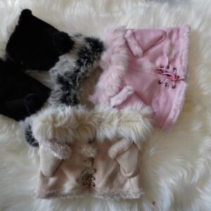 Fun For Winter - Faux Fur Lined Fingerless Gloves- Only Pink Left !!