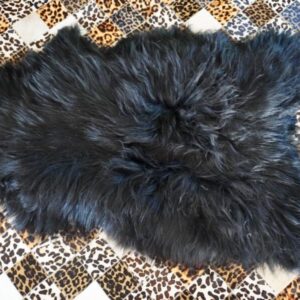 Natural Black Long Wool Icelandic Sheepskin Rug - Effortless Style & Comfort