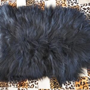 BOLD, BLACK & BEAUTIFUL - A STUNNING GENUINE LONG WOOL ICELANDIC SHEEPSKIN RUG