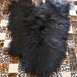 Black & Beautiful A Natural Long Wool Icelandic Sheepskin Rug