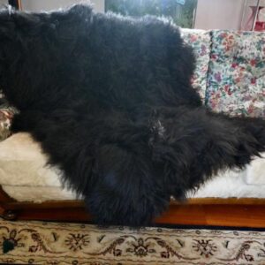 Wild & Wooly Big & Beautiful - A Massive Naturally Black Icelandic Sheepskin Throw/ Rug