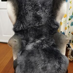 Stunning in Steel Grey - A Beautiful Double Length Australian Sheepskin Rug