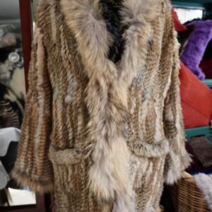Boho Chic - A Stunning Natural Brown Long Line Rabbit Fur Jacket
