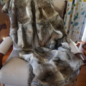 Beautiful Natural Brown Fullskin Rabbit Fur Throw - A Design Delight