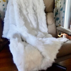Snow White 1500mm x 1000mm Rabbit Fur Throw