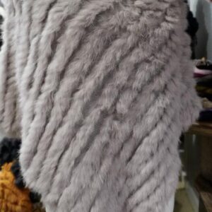 Soft mushroom beige - A Lovely Lightweight & Warm Rabbit Fur Poncho