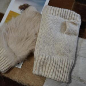 Cute Fur & knit FIngerless Hand Warmer Mittens