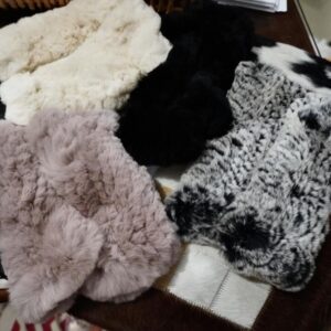 Super Soft & Wonderfully Warm Rex Rabbit Fur Fingerless Mitten / Arm Warmers  - ONLY ONE PAIR OF JET BLACK LEFT !!!