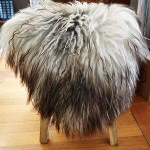 Rare & Beautiful Naturally Curly Grey Toned Icelandic Sheepskin Rug