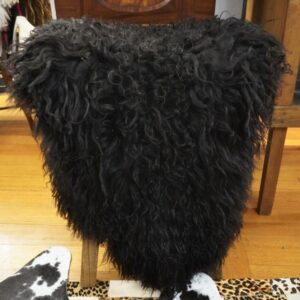Naturally Curly - Naturally Black & Naturally Beautiful - A Genuine Long Wool Icelandic Sheepskin Rug
