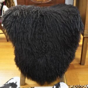 Naturally Curly, Naturally Beautiful Black Long Wool Icelandic Sheepskin Rug