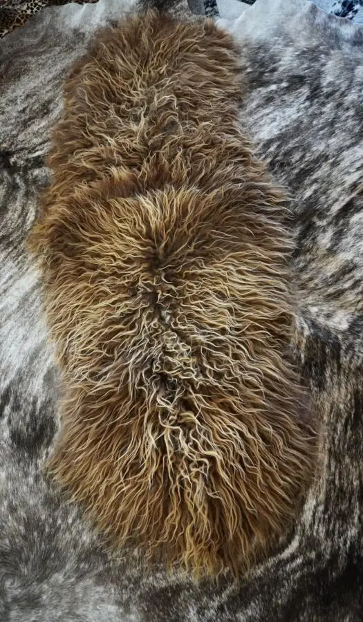 Naturally Curly Double Length Long Wool Icelandic Sheepskin Rug