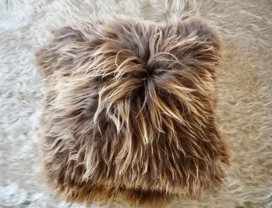 Naturally Beautiful 50cm Square Icelandic Sheepskin Cushion Cover