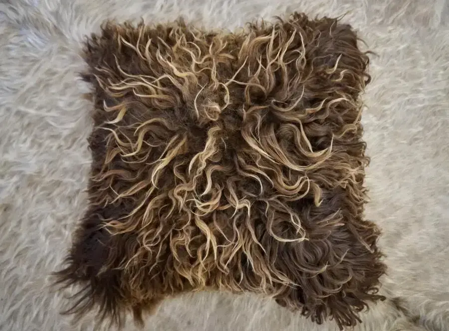 A Naturally Curly 50cm Sq Long Wool Icelandic Sheepskin Cushion Cover