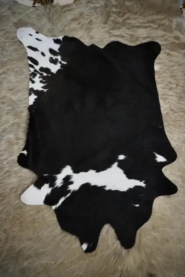 A Bold Black & White Design - A Lively Mini Cowhide Rug