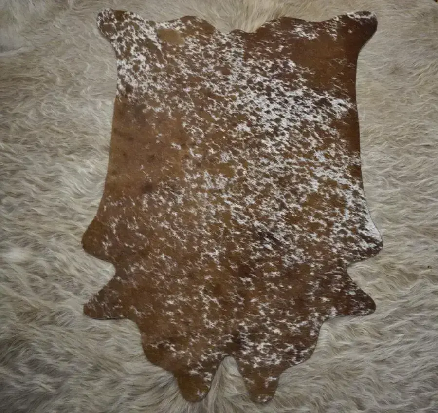 Brown and White Speckling - A Bold Mini Cowhide Rug