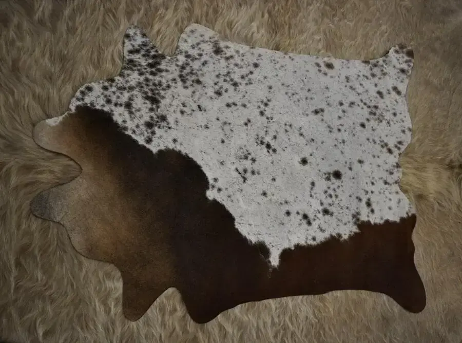 Beautiful Markings - A Gorgeous Tri Coloured Mini Cowhide Rug