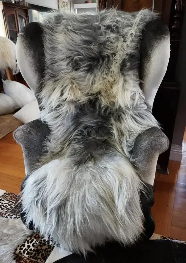 Natural Blue/Grey Double Length Icelandic Sheepskin Rug
