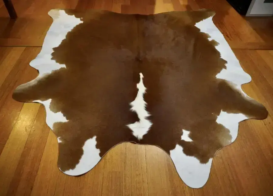 A Classic Cowhide - in Rich Warm Browns and Fresh White