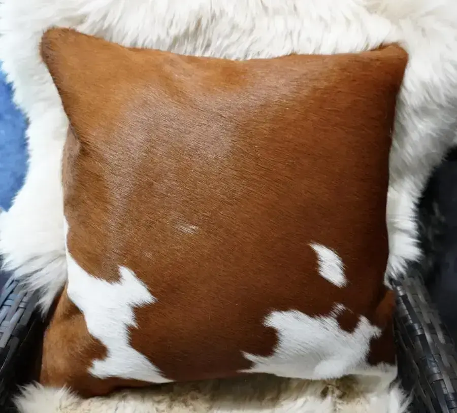 Beautiful in Brown & White. - A 50cm Cowhide Cushion Cover