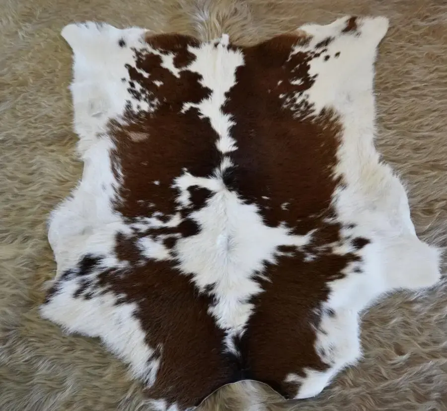Beautiful Tri Coloured Calfskin Rug