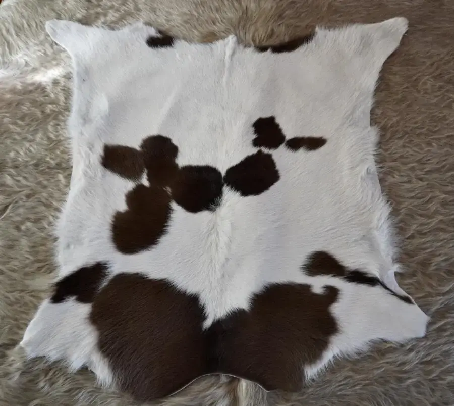 Naturally Beautiful Brown and White Calfskin Rug