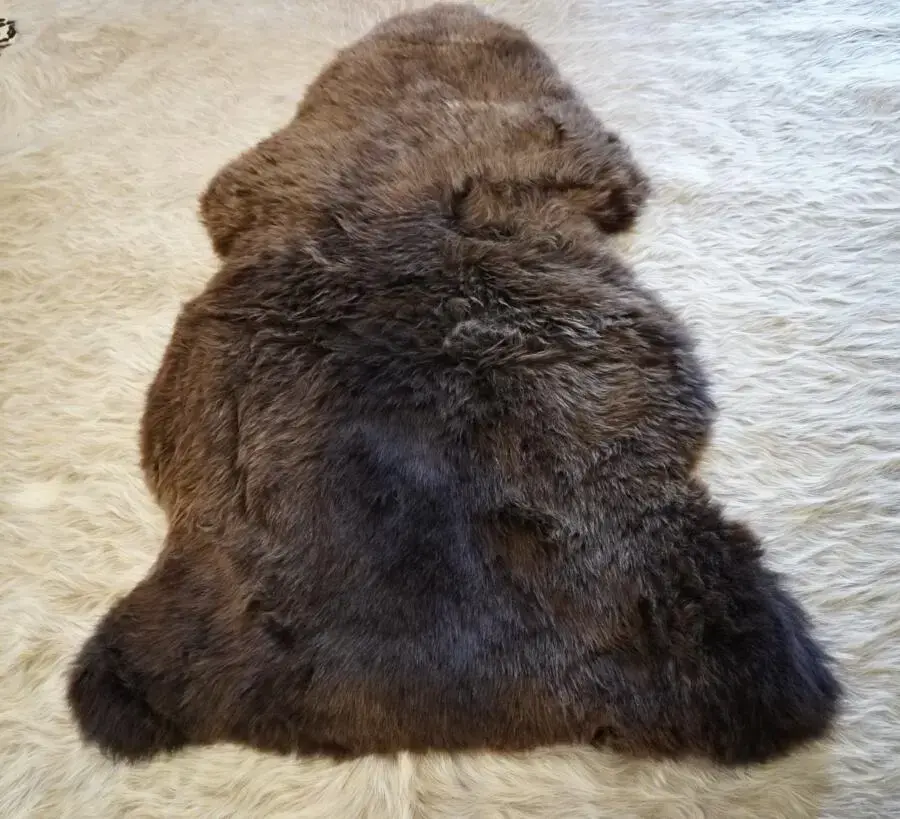 Beautiful Natural Brown Swiss Sheepskin Rug