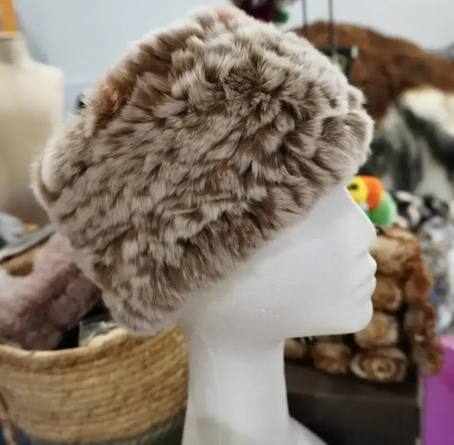 Stunning 2 Tone Brown Super Thick & Soft Rabbit Fur HeadBand / Neck Scarf/ Ear Warmer