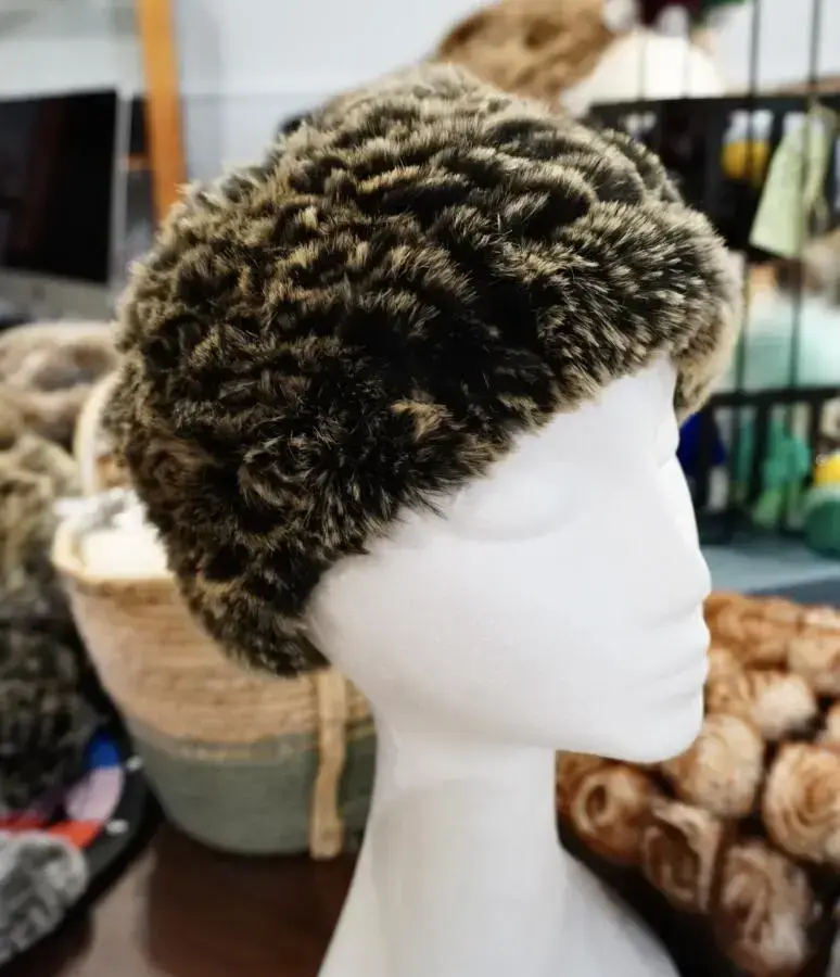 Black and Gold - Thick & Soft - A Gorgeous Rabbit Fur Headband/ Neck Scarf/ Ear Warmer