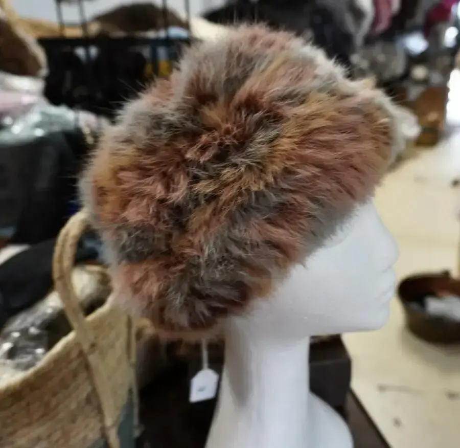 Soft Muted Tones - A Beautiful Rabbit Fur Head Band, Ear Warmer , Scarf