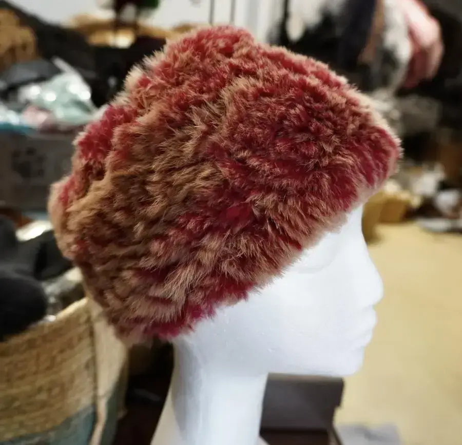 Beautiful Warm Tones - A Wonderful Rabbit Fur Head Scarf / Ear Warmer