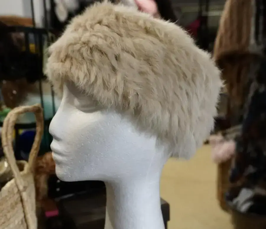 A Warm Creamy Beige Headband Scarf /Ear /Warmer