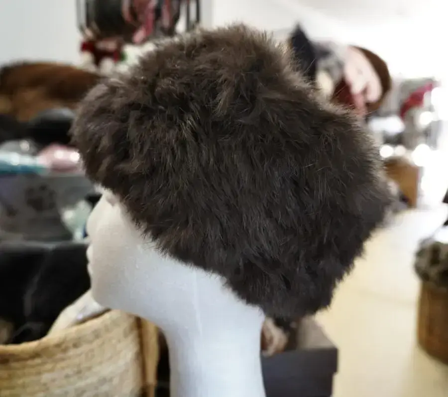 Winter Warm - A Beautiful Brown Rabbit Fur Headband, Ear Warmer,  Scarf