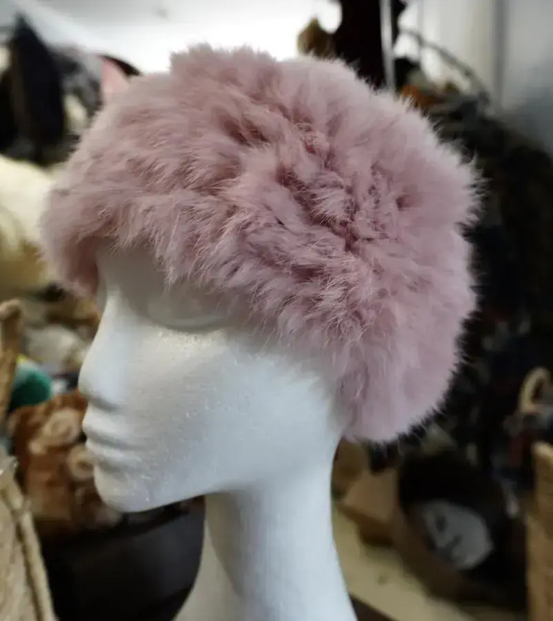 Pretty in Pink - A Beautiful Rabbit Fur Headband / Scarf/ Ear Warmer