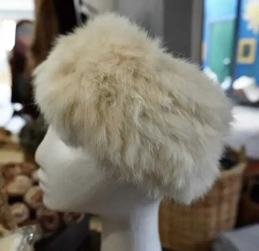 Antique Cream - A Beautiful Soft Rabbit Fur Headband / Scarf/ Ear Warmer