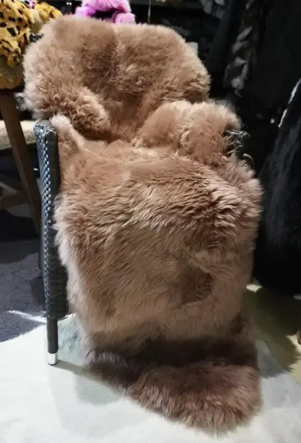 Warm Brown Double Length Australian Sheepskin Rug  -