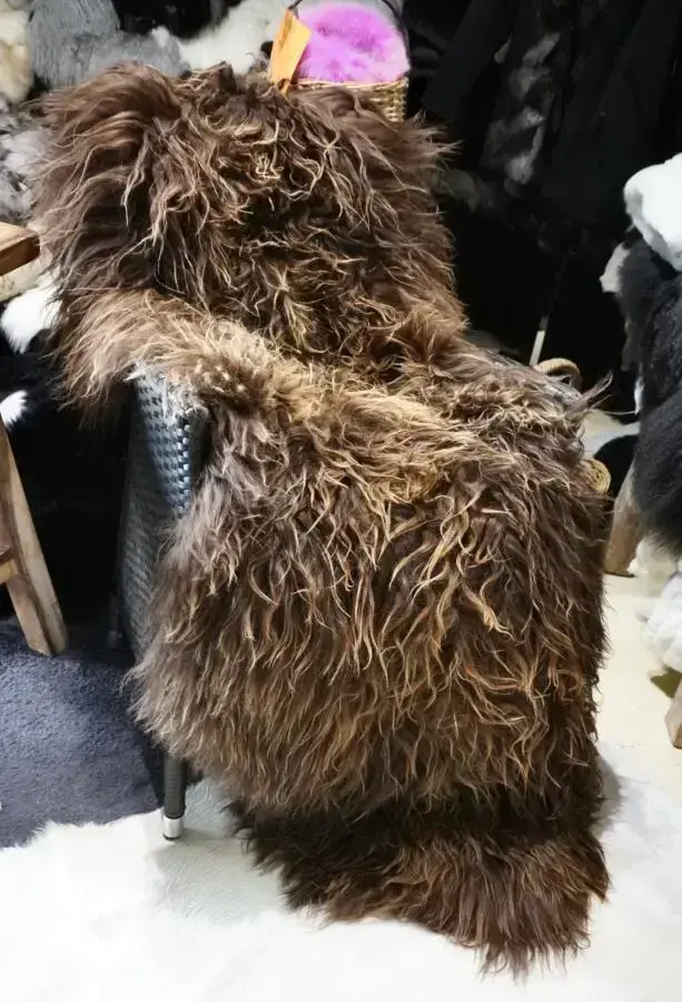 A Stunning Naturally Curly Long Wool Icelandic Sheepskin Rug