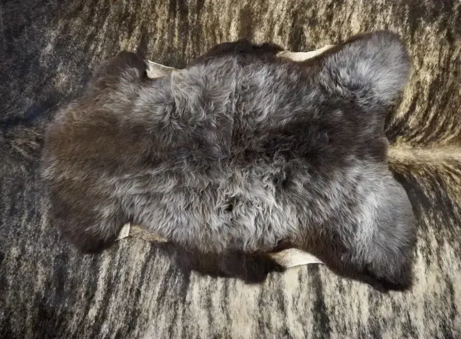 A Naturally Frosted Deep Cocoa Brown Irish Sheepskin Rug